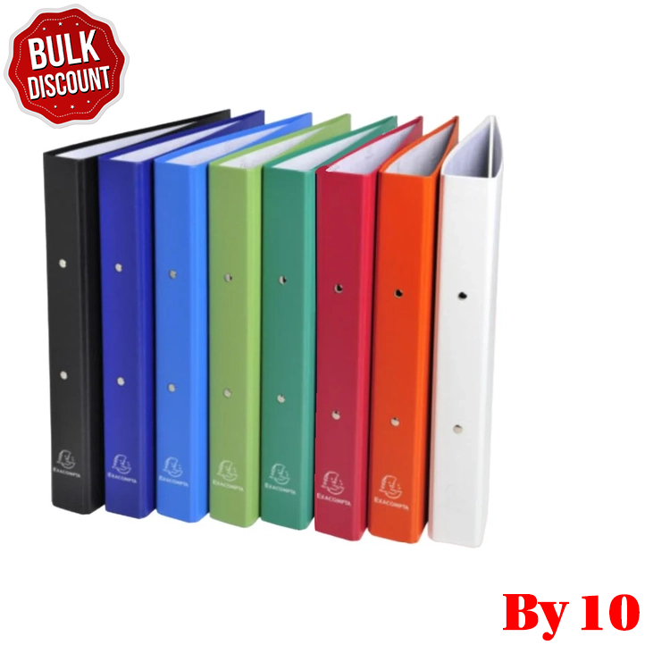 BULK DISCOUNT: Box of 10 Files - 2 Ring Files A4 Hard 40mm (Exacompta)