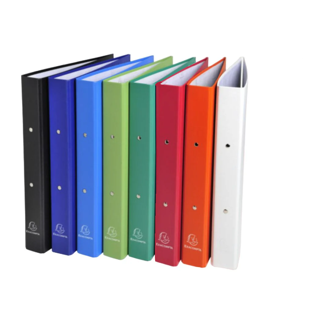 BULK DISCOUNT: Box of 8 Files - 2 Ring Files A4 Hard 30mm (Exacompta) - Black