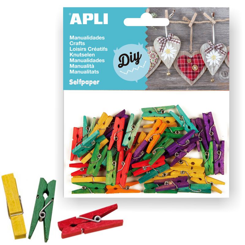 Crafts - 2.5cm Wooden Pegs - (Apli)