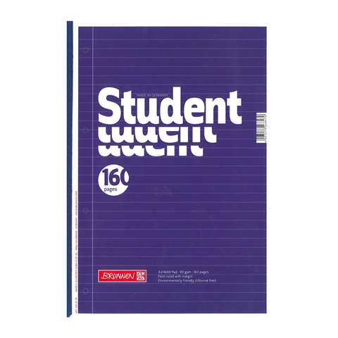 Refill Pad - A4 Student Refill Glue bound Pad - (Brunnen) - Pack of 5
