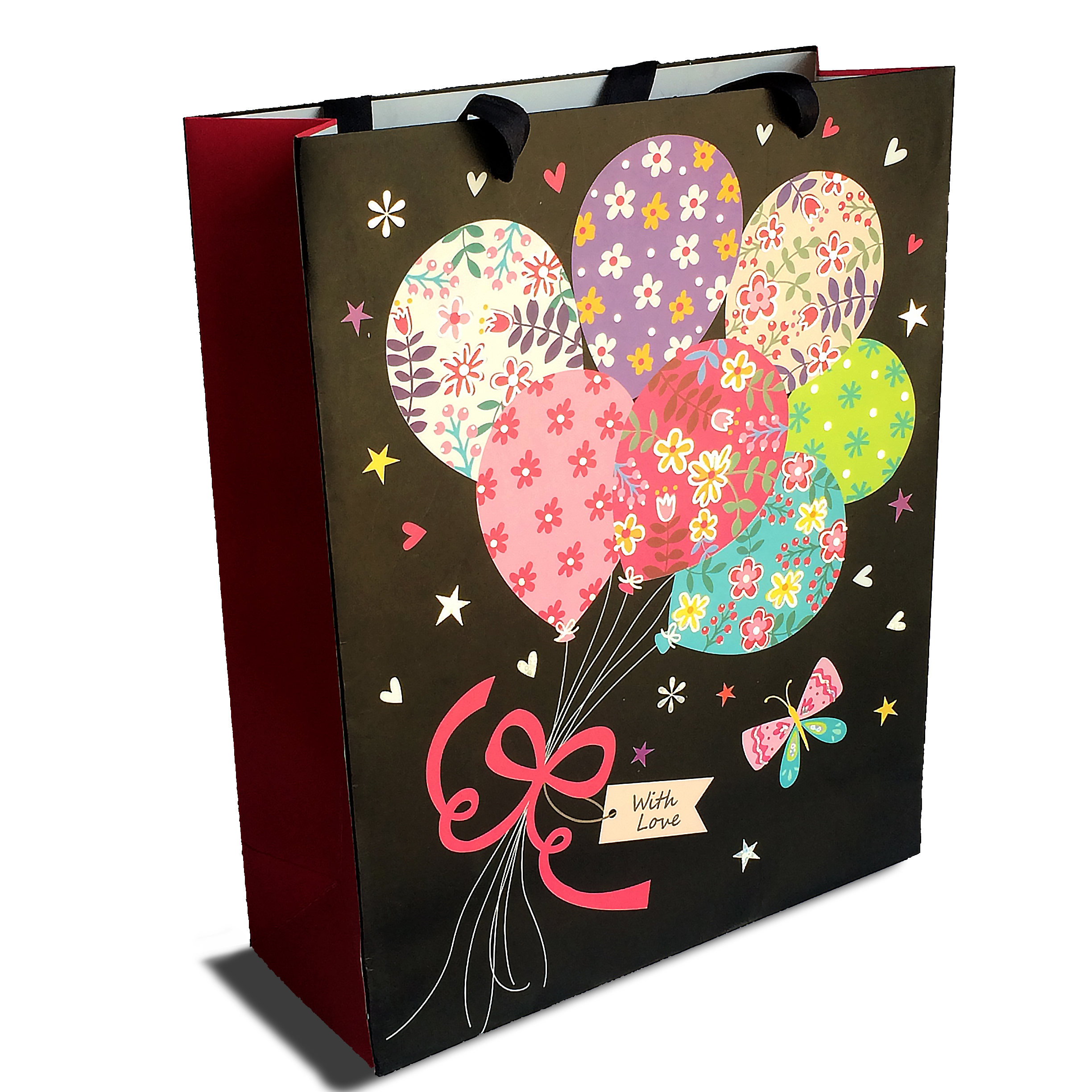 Gift Bags - Balloons with black background