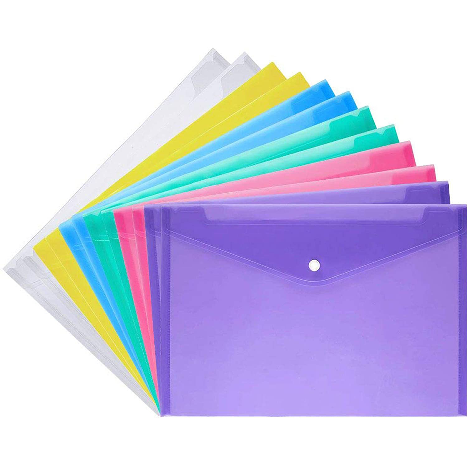 Folders - Transparent Colour A5 Button Folder - (Merit)