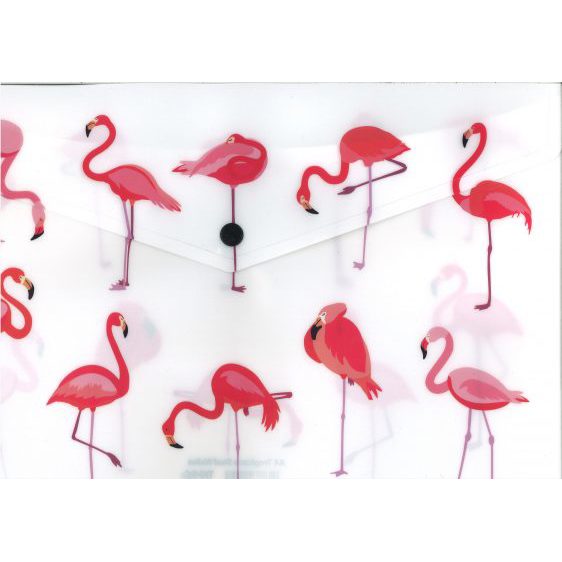 Folders - Patterned A4 Button Folder - (Tiger) - Flamingo Design