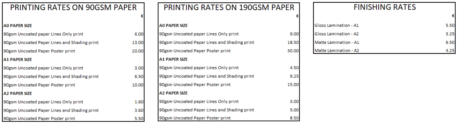 Large Format Printing Rates Large Format Printing Rates