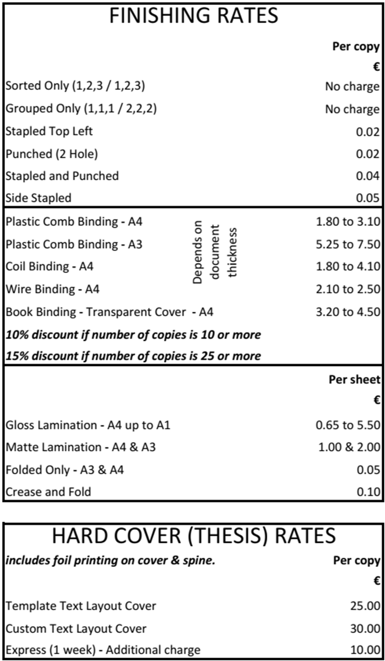 Different Copy Rates Rates for Document Printing | CopyQuick