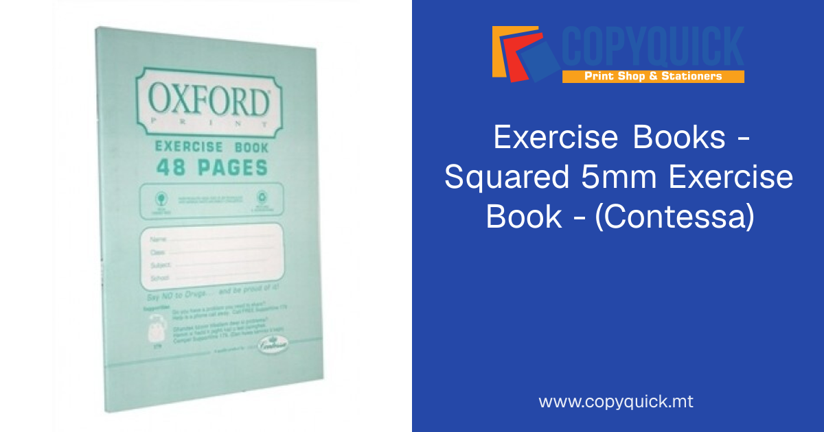 Exercise Books - Squared 5mm Exercise Book - (Contessa) | CopyQuick