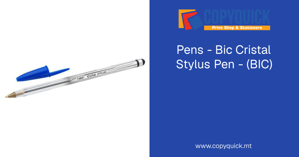 Pens - Bic Cristal Stylus Pen - (BIC) | CopyQuick
