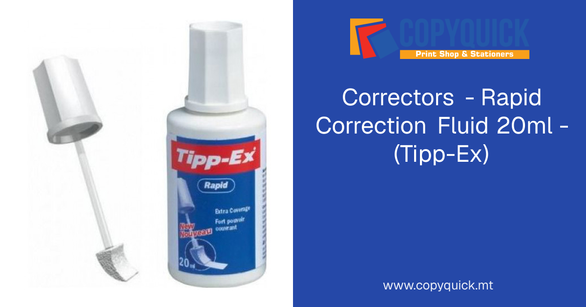 Correctors - Rapid Correction Fluid 20ml - (Tipp-Ex) | CopyQuick