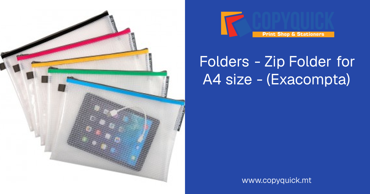 Folders - Zip Folder for A4 size - (Exacompta) | CopyQuick