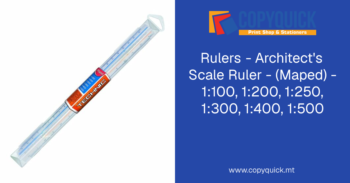 Rulers - Architect's Scale Ruler - (Maped) - 1:100, 1:200, 1:250, 1:300 ...