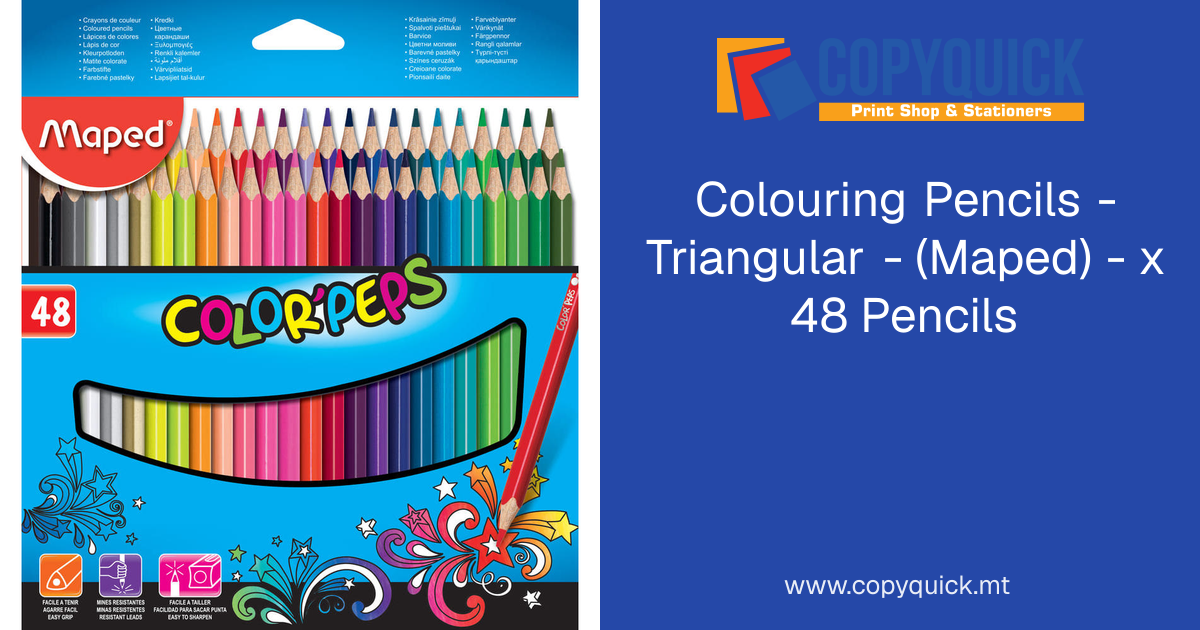 Colouring Pencils - Triangular - (Maped) - x 48 Pencils | CopyQuick