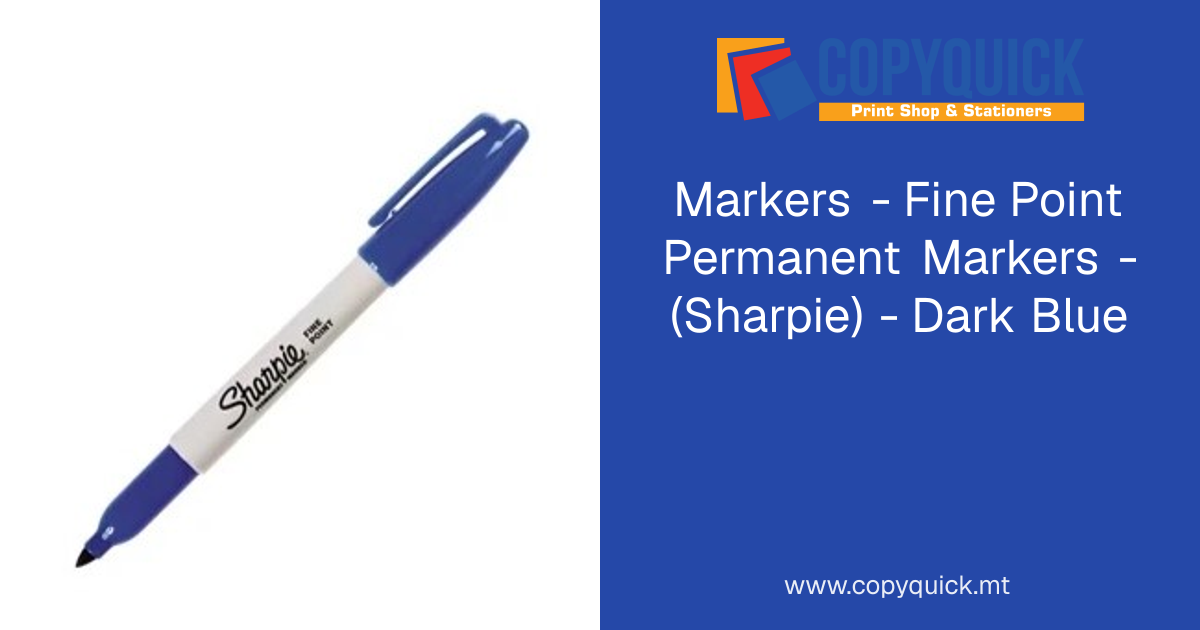 Markers - Fine Point Permanent Markers - (Sharpie) - Dark Blue | CopyQuick