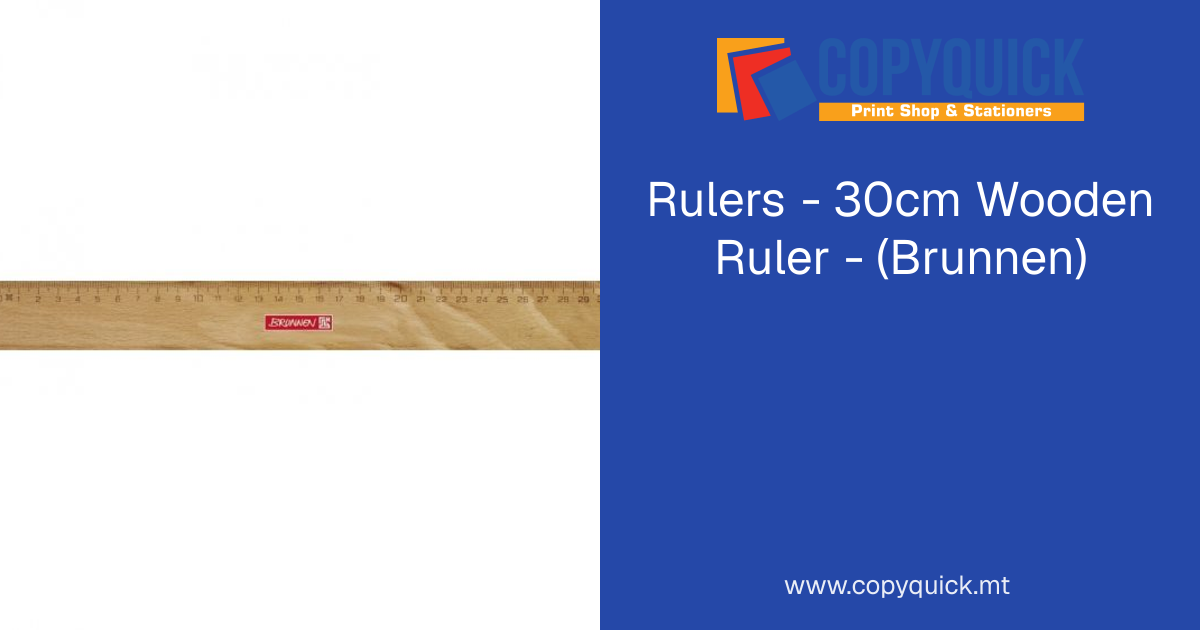 Rulers - 30cm Wooden Ruler - (Brunnen) | CopyQuick
