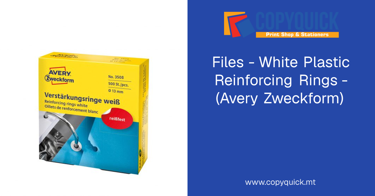 Files - White Plastic Reinforcing Rings - (Avery Zweckform) | CopyQuick