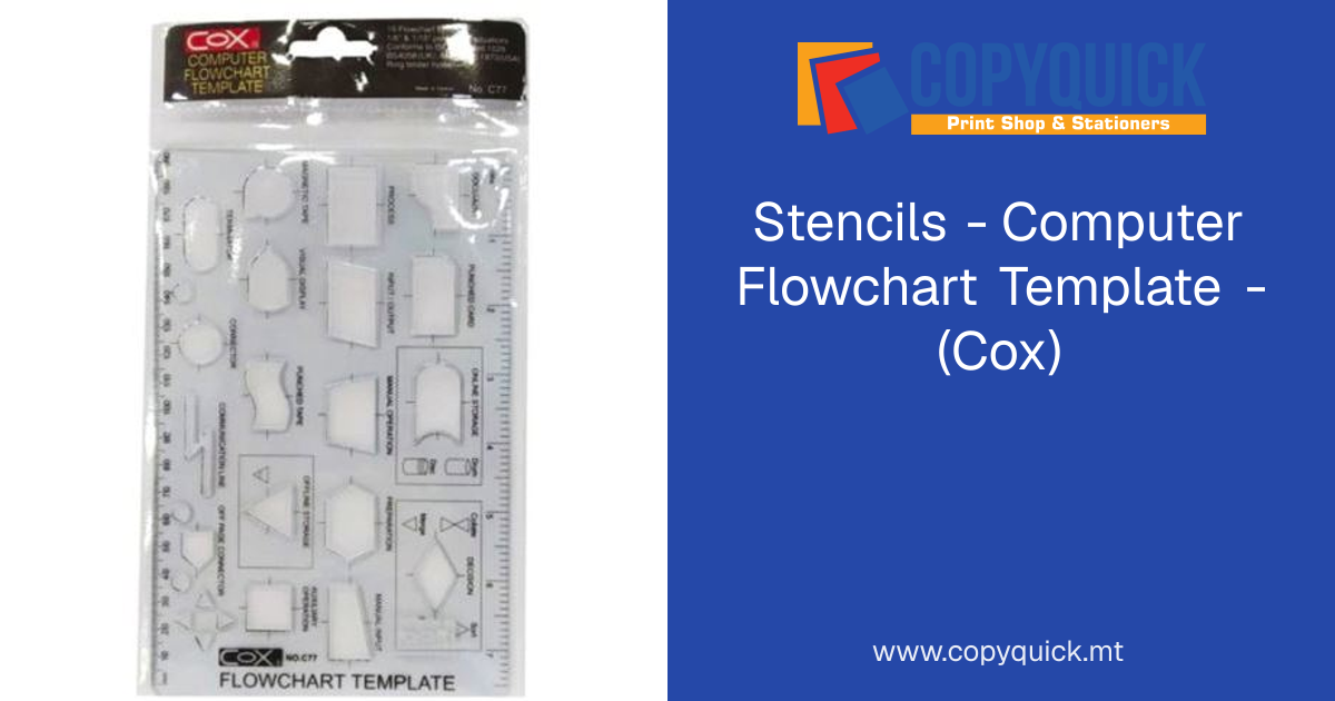 Stencils - Computer Flowchart Template - (Cox) | CopyQuick