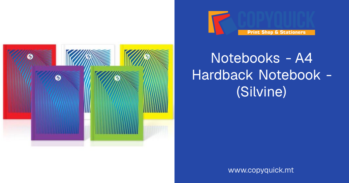 Notebooks - A4 Hardback Notebook - (Silvine) | CopyQuick