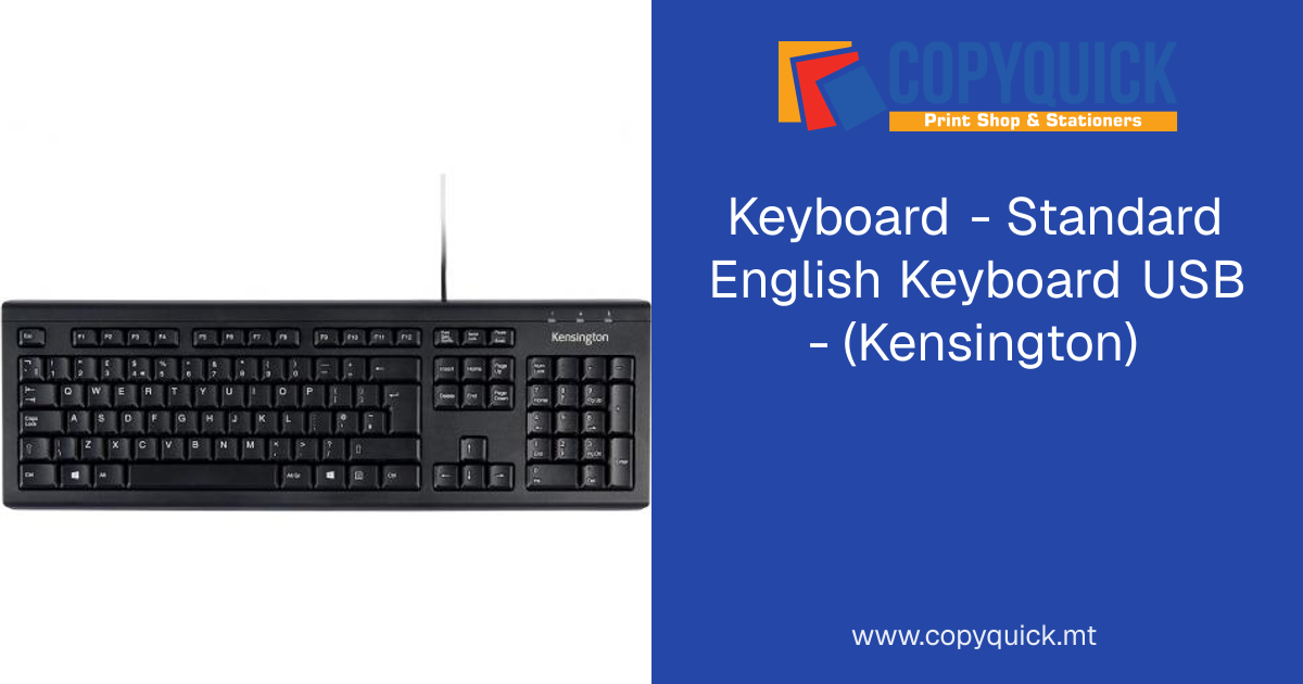 Keyboard - Standard English Keyboard USB - (Kensington) | CopyQuick