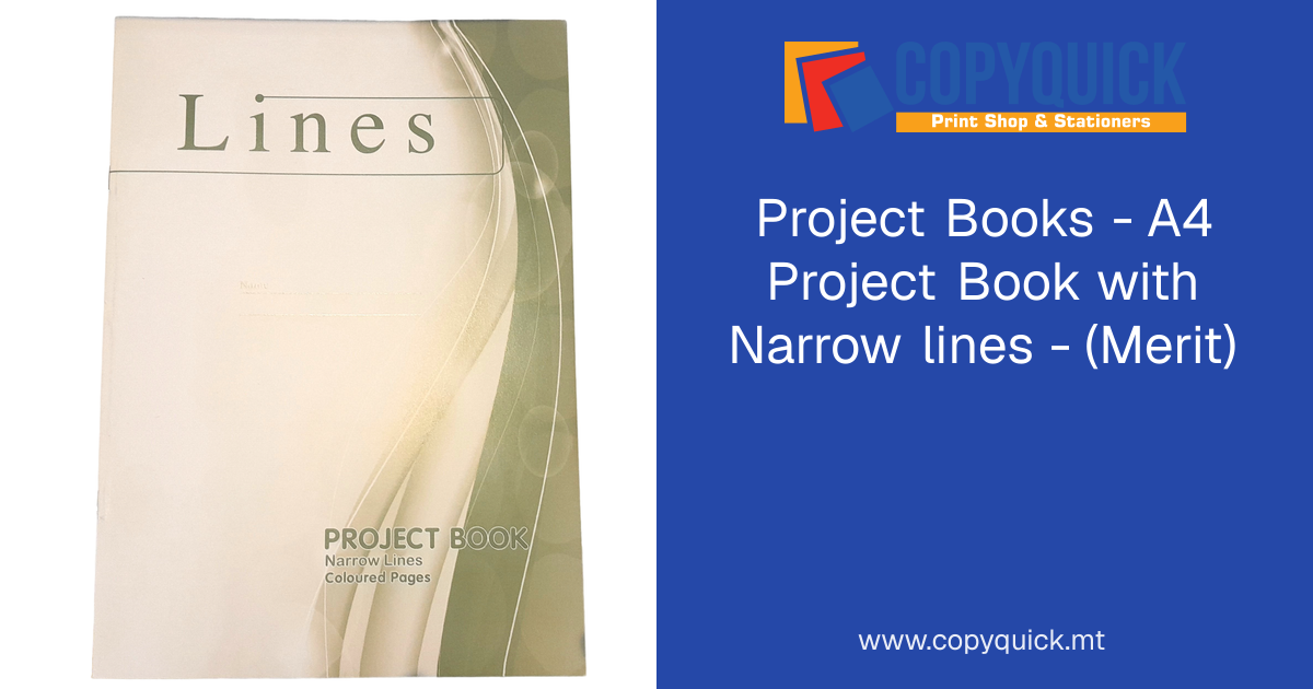Project Books - A4 Project Book with Narrow lines - (Merit) | CopyQuick