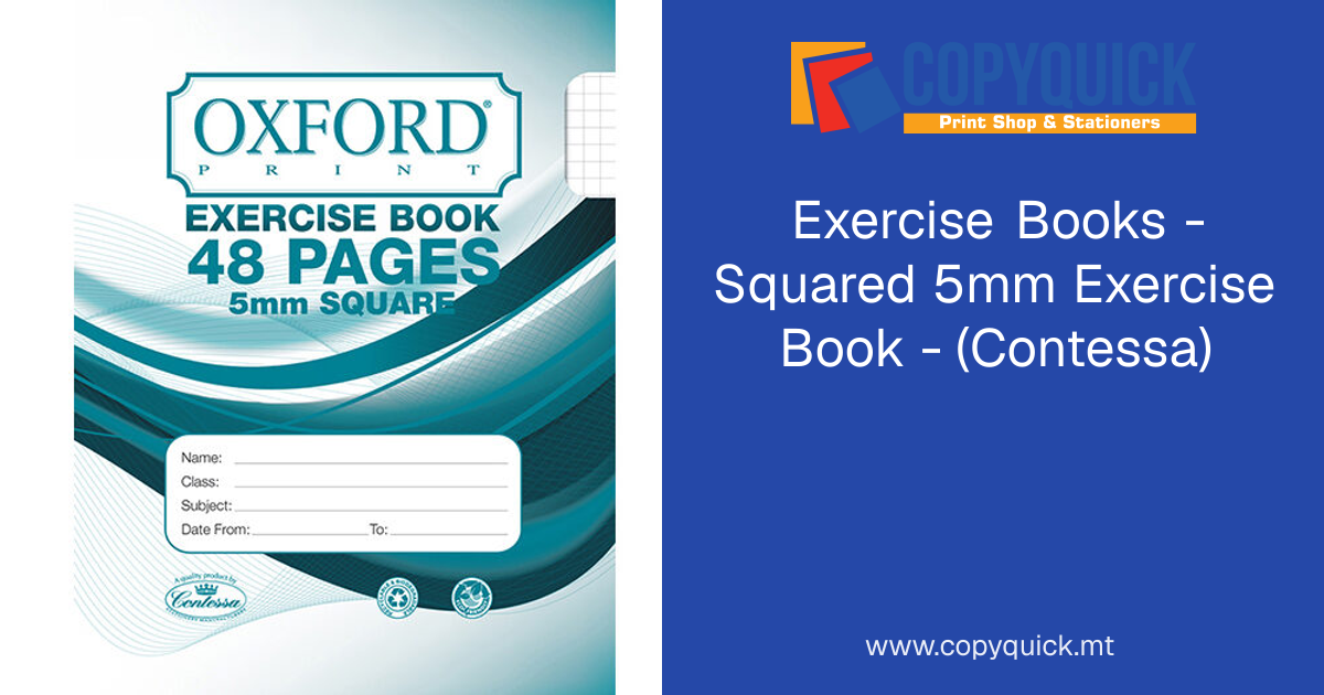 Exercise Books - Squared 5mm Exercise Book - (Contessa) | CopyQuick