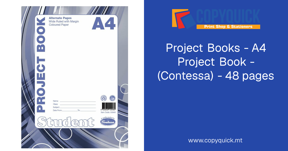 Project Books - A4 Project Book - (Contessa) - 48 pages | CopyQuick