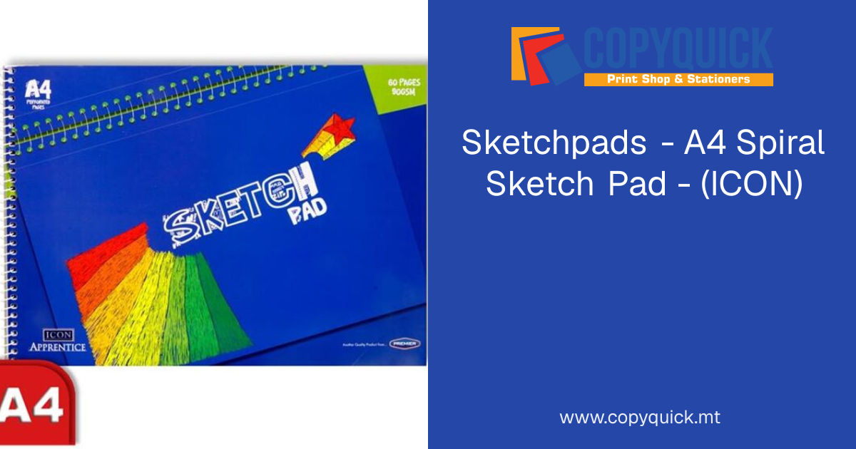 Sketchpads - A4 Spiral Sketch Pad - (ICON) | CopyQuick