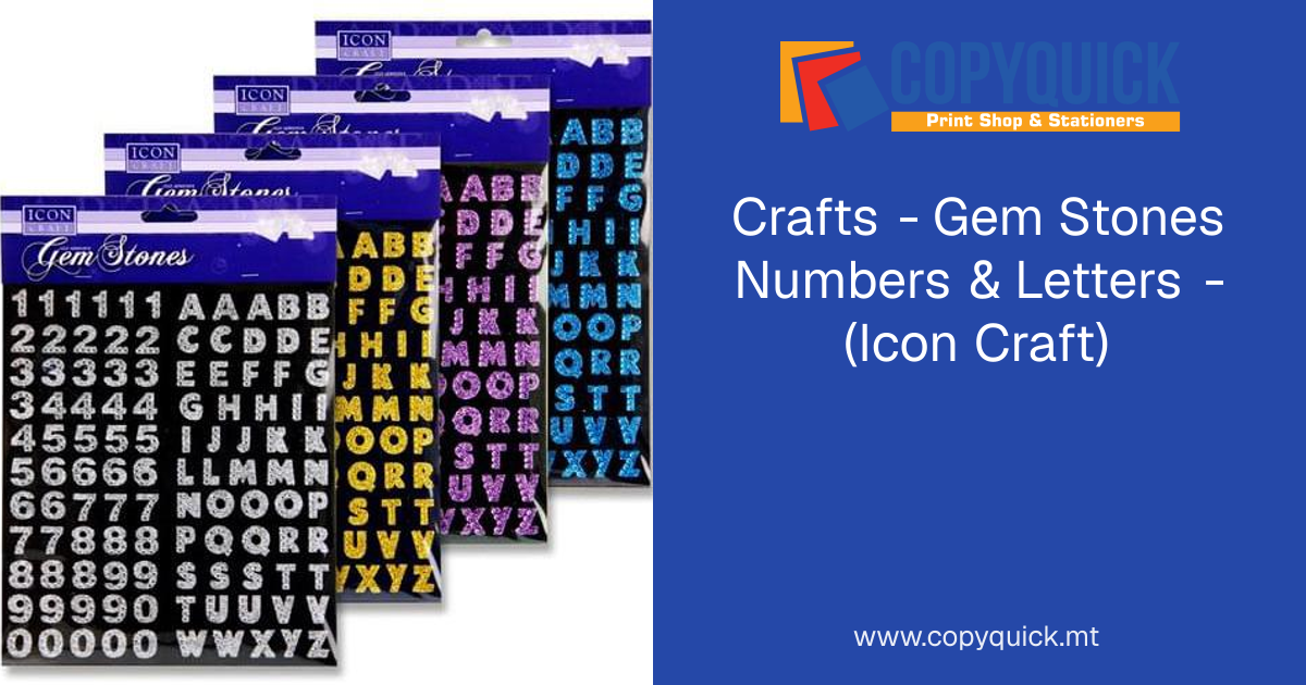 Crafts - Gem Stones Numbers & Letters - (Icon Craft) | CopyQuick
