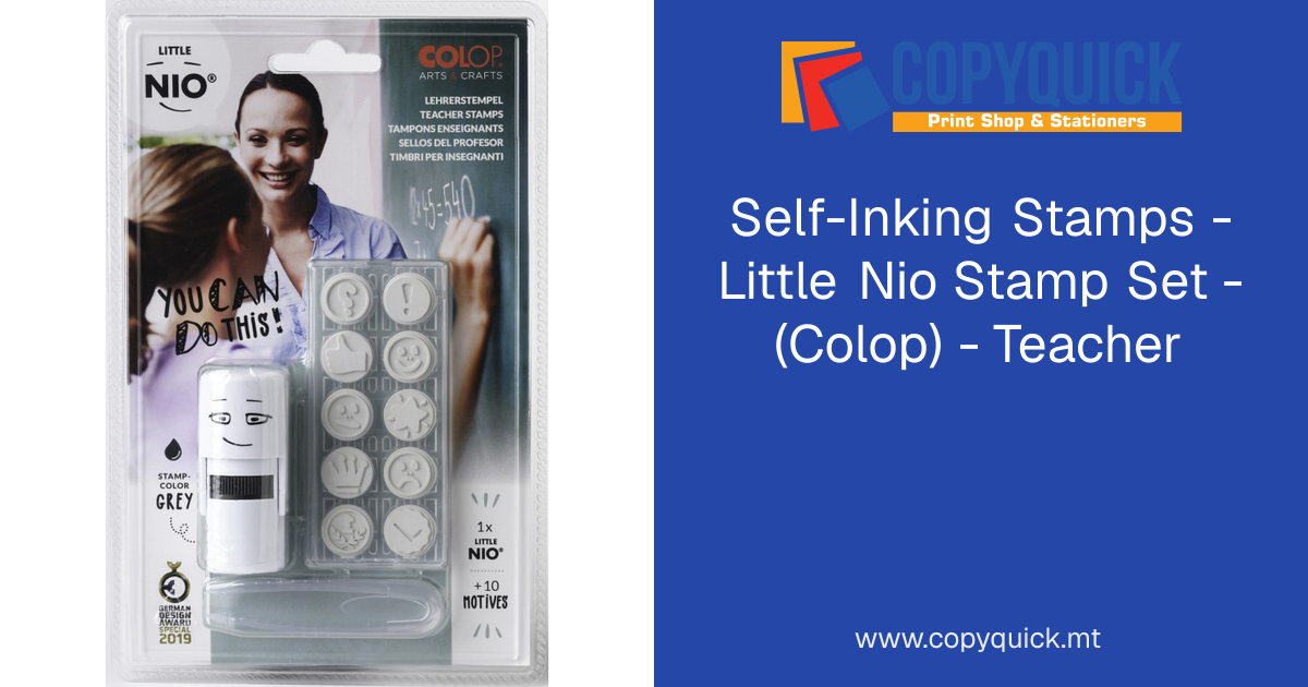 Self-Inking Stamps - Little Nio Stamp Set - (Colop) - Teacher | CopyQuick