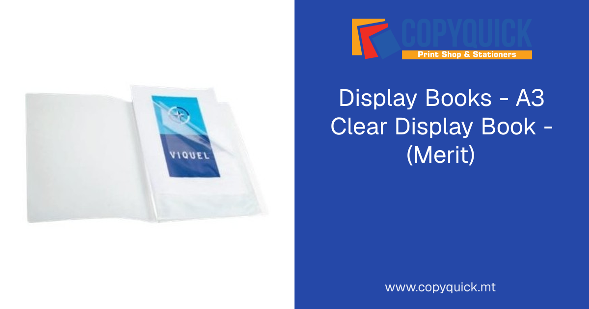 Display Books - A3 Clear Display Book - (Merit) | CopyQuick