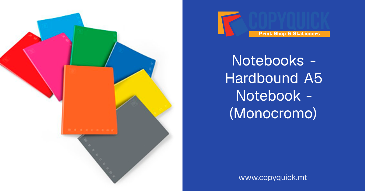 Notebooks - Hardbound A5 Notebook - (Monocromo) | CopyQuick