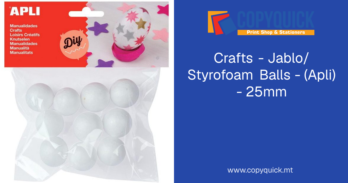 Crafts - Jablo/Styrofoam Balls - (Apli) - 25mm | CopyQuick