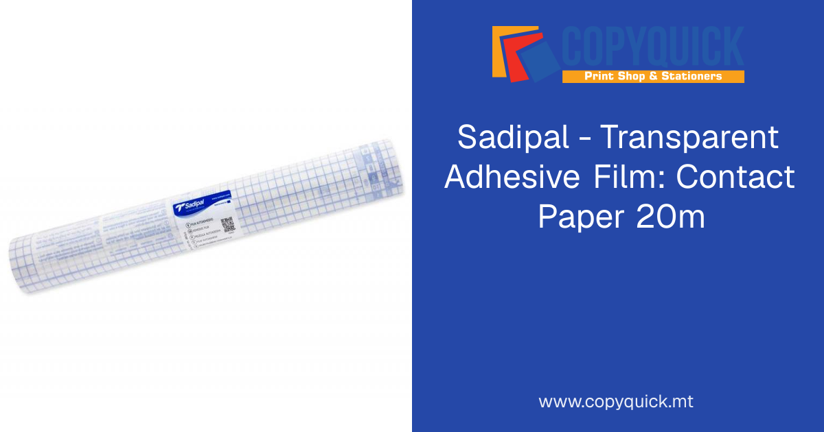 Sadipal - Transparent Adhesive Film: Contact Paper 20m | CopyQuick
