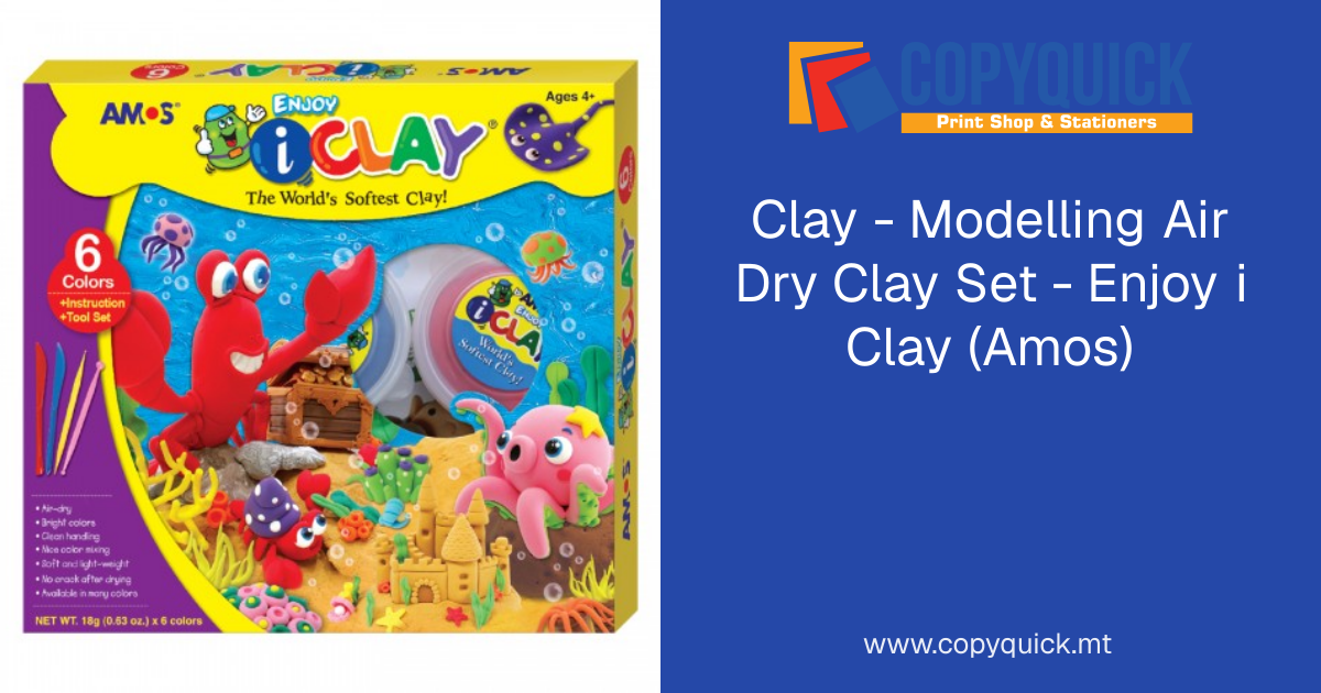Clay - Modelling Air Dry Clay Set - Enjoy i Clay (Amos) | CopyQuick