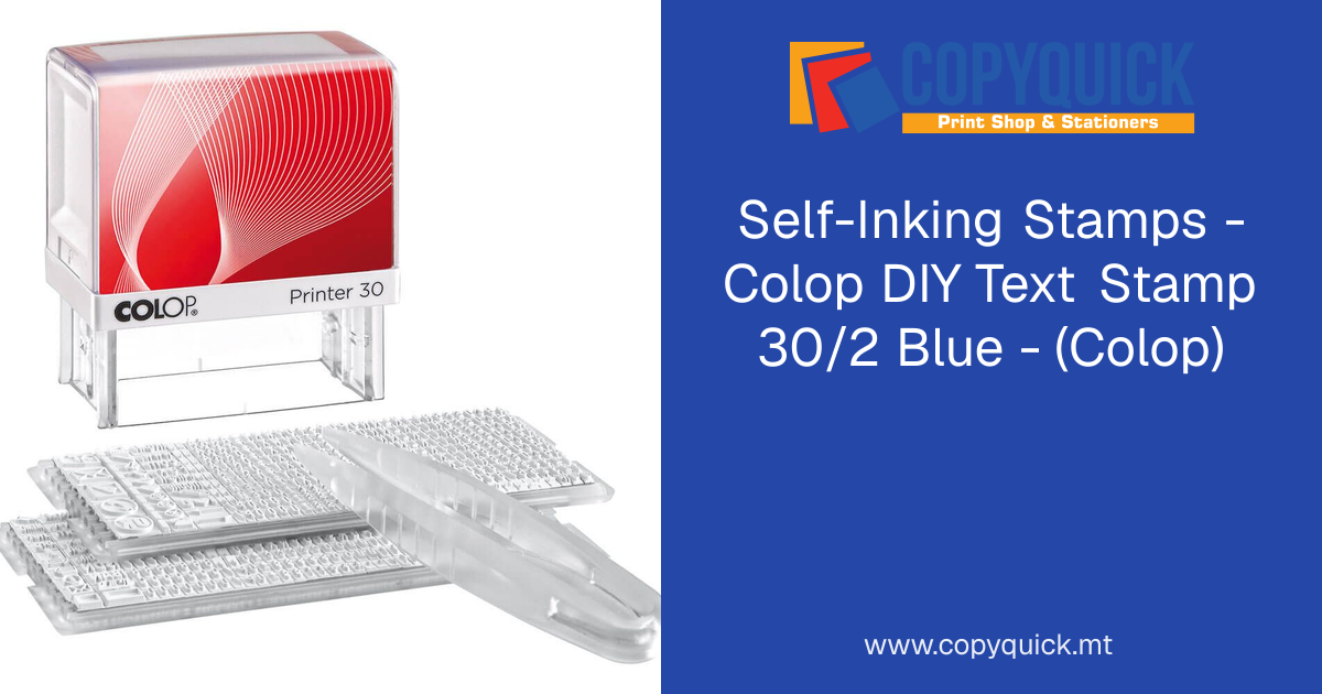 Self-Inking Stamps - Colop DIY Text Stamp 30/2 Blue - (Colop) | CopyQuick