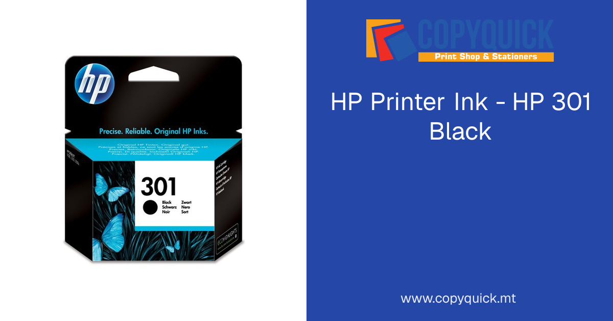 HP Printer Ink - HP 301 Black | CopyQuick