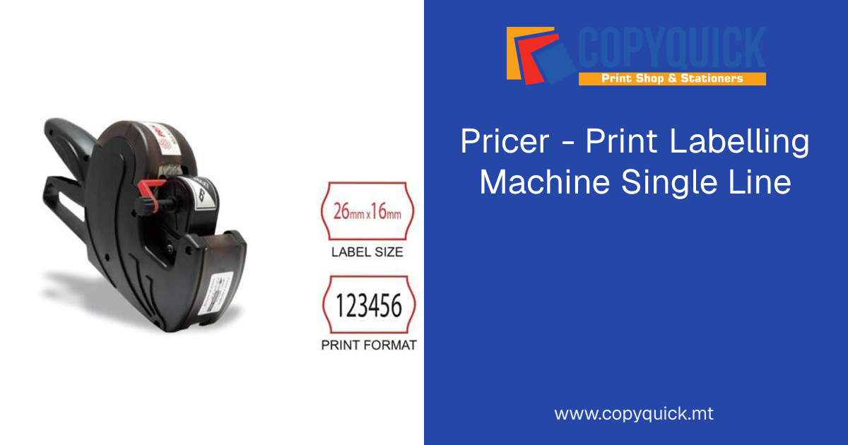 Pricer - Print Labelling Machine Single Line | CopyQuick