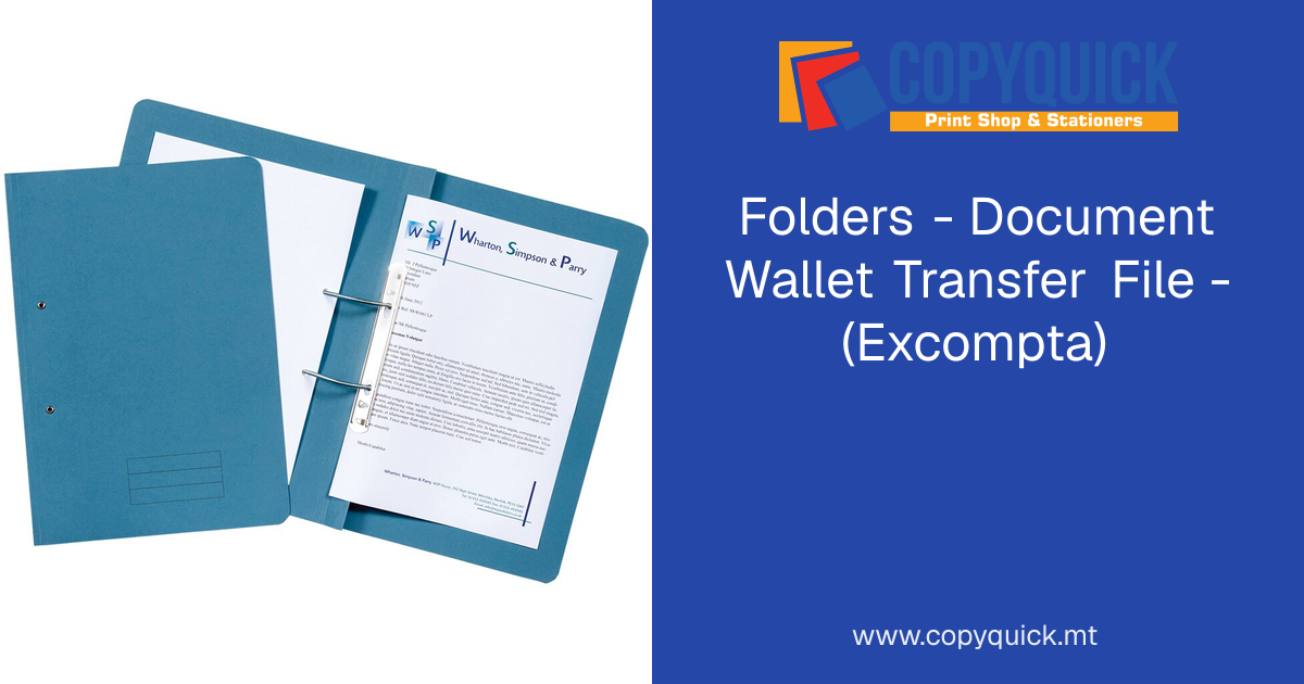 Folders - Document Wallet Transfer File - (Excompta) | CopyQuick