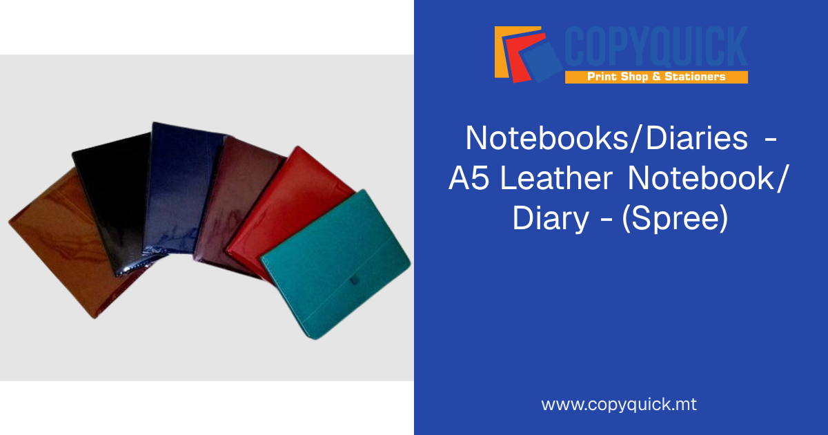 Notebooks/Diaries - A5 Leather Notebook/Diary - (Spree) | CopyQuick